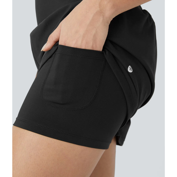 Halara Super High Waisted Pilates Yoga Active Shorts 5'' Longer Length Black L - Picture 2 of 9